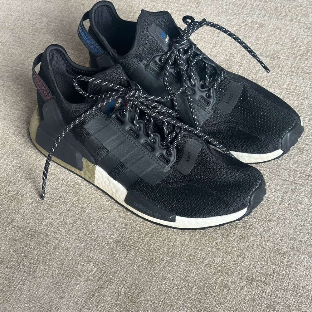 Adidas Black Sneakers with White Sole